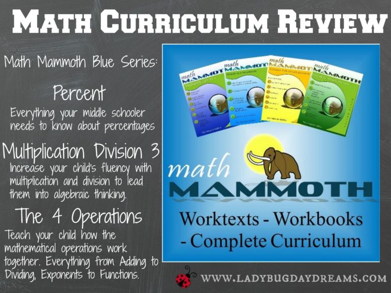 Math Mammoth review from Ladybug Daydreams