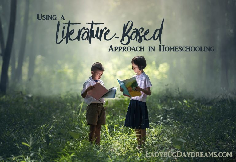 Two children are standing in a forest with mythical light. Each one is holding and reading a book.